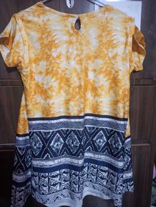Stylish Yellow &amp; Blue Printed Kurta