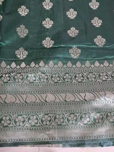 Elegant Dark Green Silk Saree