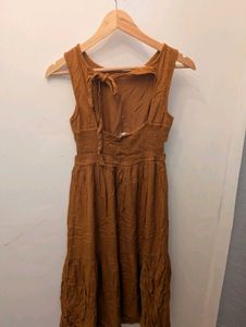 Women's Casual Brown Midi Dress