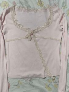 Sweetheart Lace Trim Baby Tee
