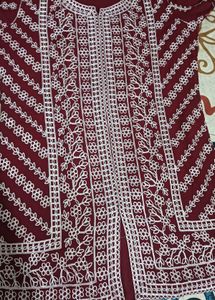 Embroidered Maroon Kurta