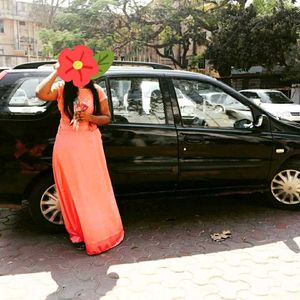 Peach Maxi Dress - Elegant & Flowy
