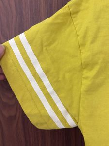 Yellow Cropped T-Shirt with Number 19