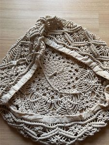 Boho Macrame cushion or stool cover