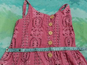 Pink Button-Front Midi Dress