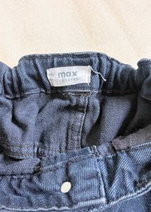 Classic Denim Mini Skirt with Fringes