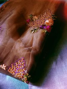 Embroidered Organza Saree