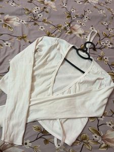 White Wrap Crop Top