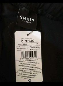 Straight Fit Full Length Black Pant With Pockets