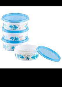 Set of 4 Floral Design Food Containers