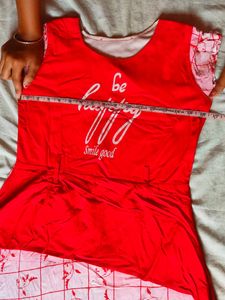 Red And White Frock