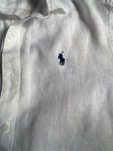Men's White 100 % Linen Short Sleeve Shirt