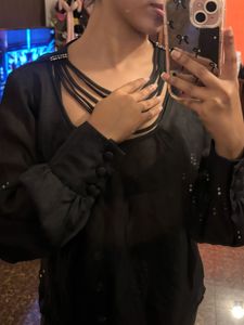 Elegant Black Sheer Blouse