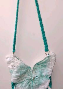 Crocheted Butterfly Crossbody Bag