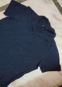 Navy Blue Color T-Shirt For Men