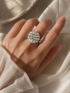 Luminous Pearl Bloom Statement Ring