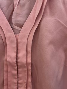 Vero Moda Orange Pleated V-Neck Top