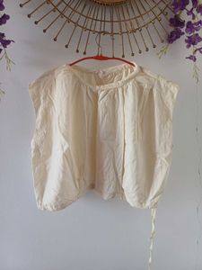 Cream Sleeveless crop Top