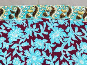 Elegant Maroon Embroidered Saree