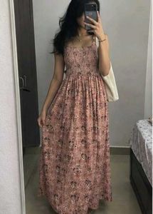 Boho Floral Smocked Maxi Dress