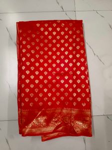 Red &amp; Gold Silk Saree