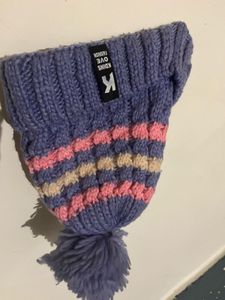 Cute Striped Knit Beanie with Pom Po