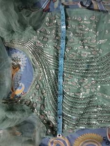 Elegant Embroidered Aqua Blue Gown