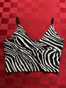 Zebra Print Knit Cami Top urbanic