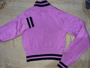 Lilac Cropped Zip-Up Sweater