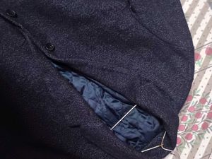Stylish Navy Blue Overcoat