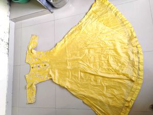 Vibrant Yellow Anarkali Gown