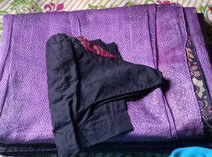 Elegant Purple Saree with Black Blouse