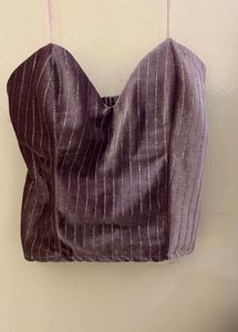 Velvet Pinstripe Corset Top