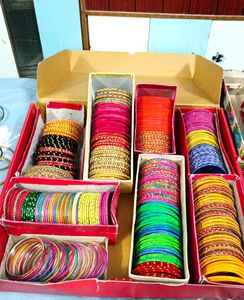 Vibrant Stack of Indian Bangles