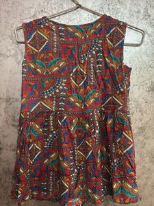 Boho Print Sleeveless Kurta