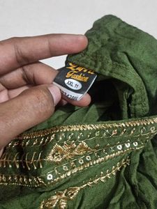 Embellished Green Kurta Set