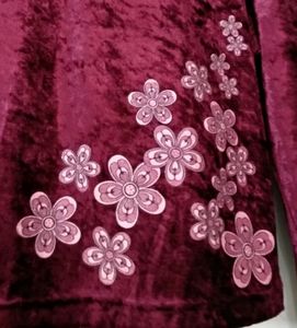 Shimmery Maroon Velvet top for Pretty Girls 👧 💕