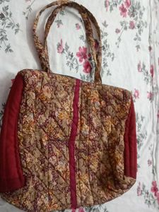 Quilted Floral Tote Bag