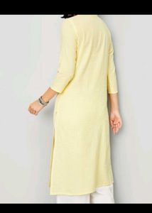 Max Yellow Striped Lace kurta