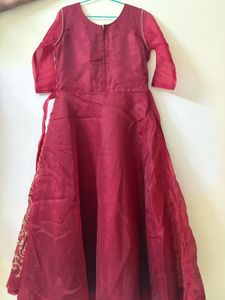 Elegant Red Embroidered Gown