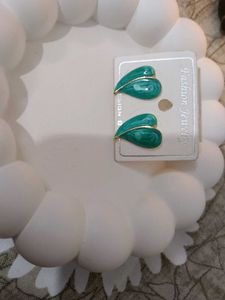 Teardrop Enamel &amp; Gold Tone Earrings
