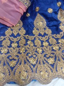 Royal Blue Lehenga Choli with Gold Embroidery