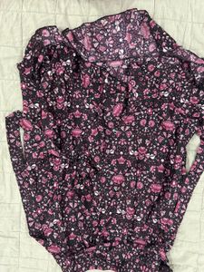 Floral Print Fabric Wrap Skirt