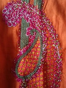 90s y2k heavily beaded stones short kurti
