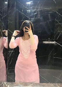 Baby Pink Chikankari Kurta