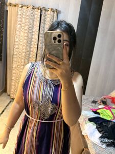 Maxi Dress with Embellished Neckline🎀🦋