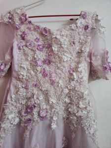 Stunning Lilac Embroidered Gown