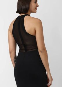 Black Mesh Panel Dress:UNUSED