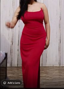 Red Midi Slip Dress