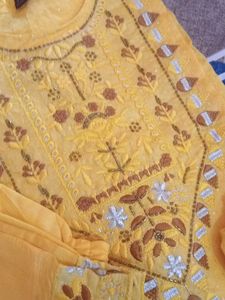 Yellow Embroidered Kurta Set